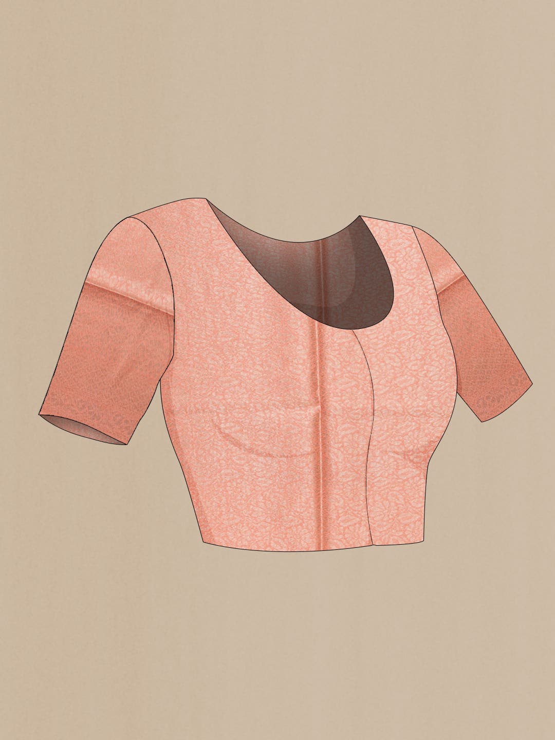 Peach Chanderi Silk Saree