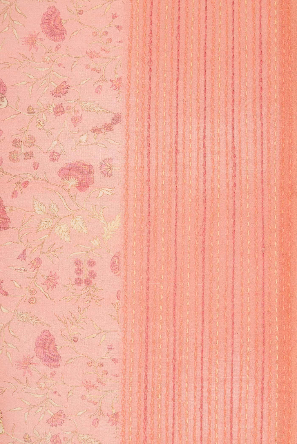 Peach Chanderi Silk Saree