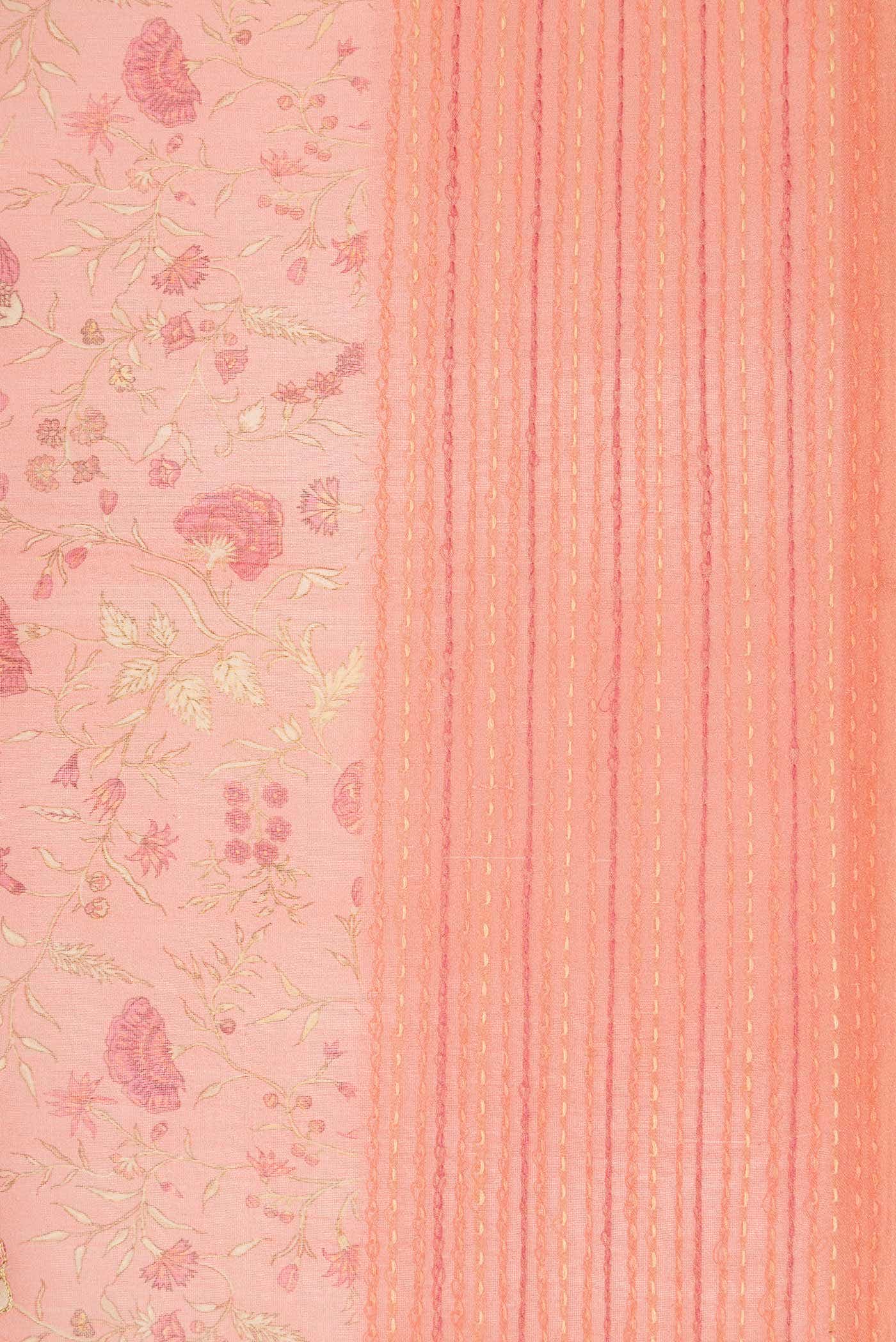 Peach Chanderi Silk Saree