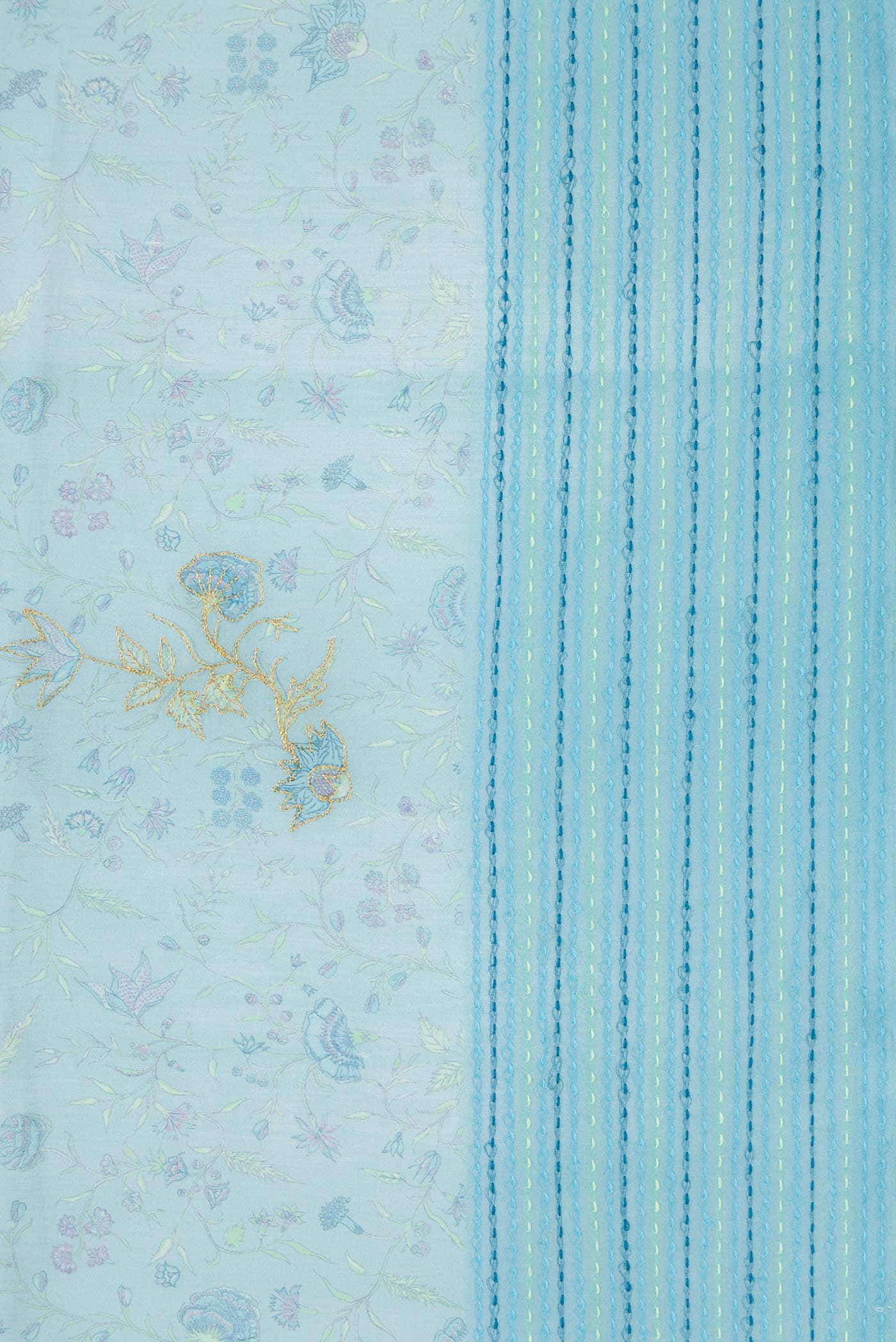 Light Blue Chanderi Silk Saree