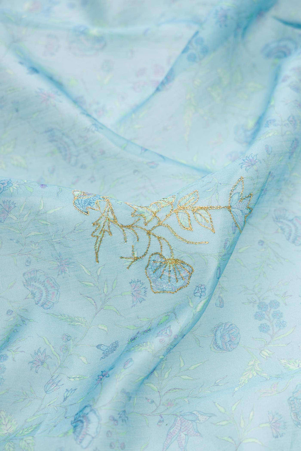 Light Blue Chanderi Silk Saree