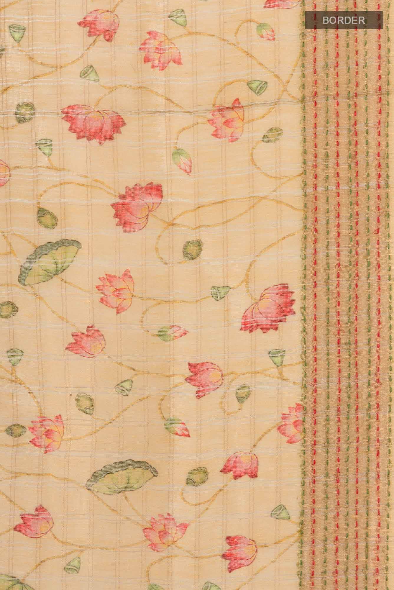 Yellow Linen Saree