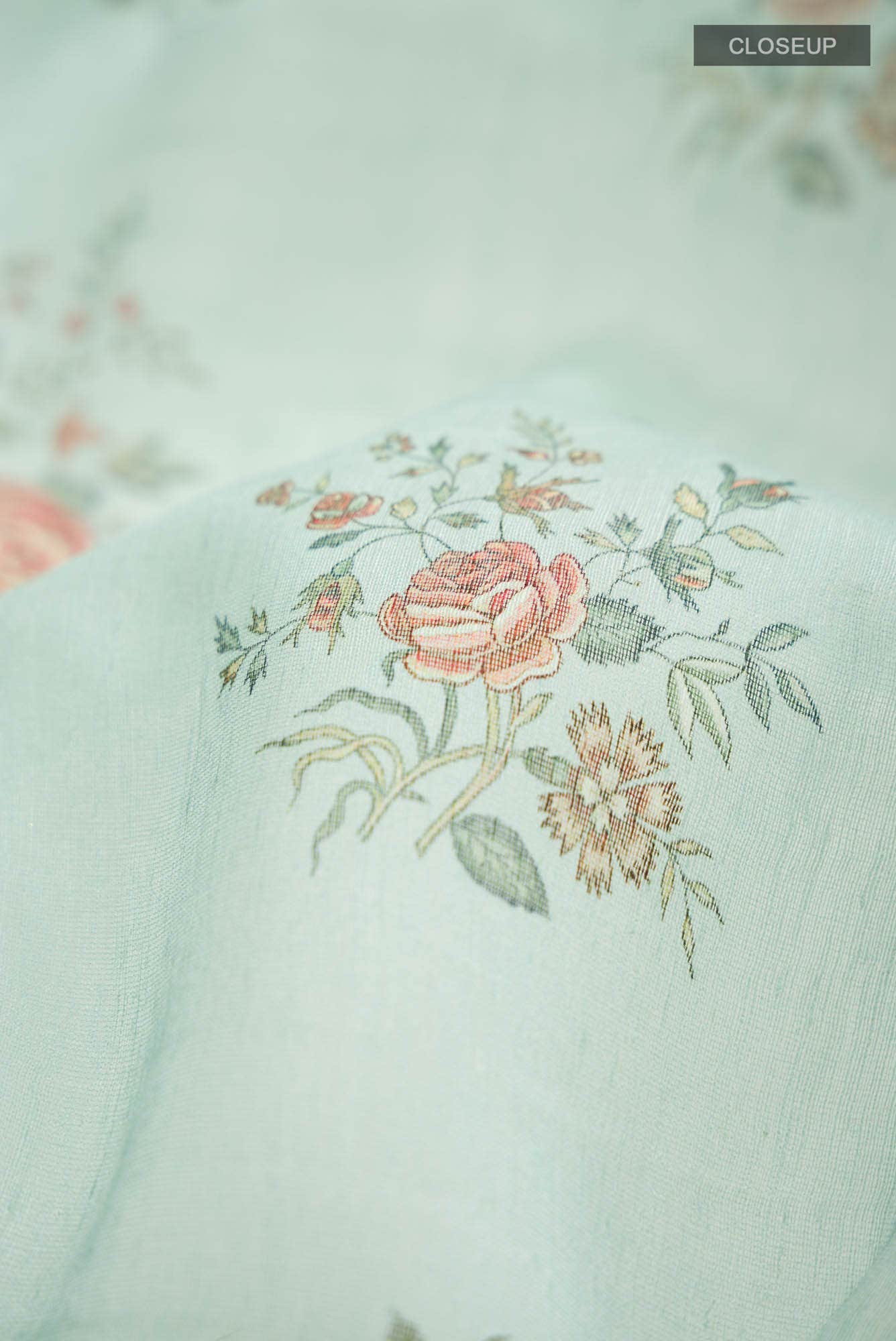Light Blue Linen Saree