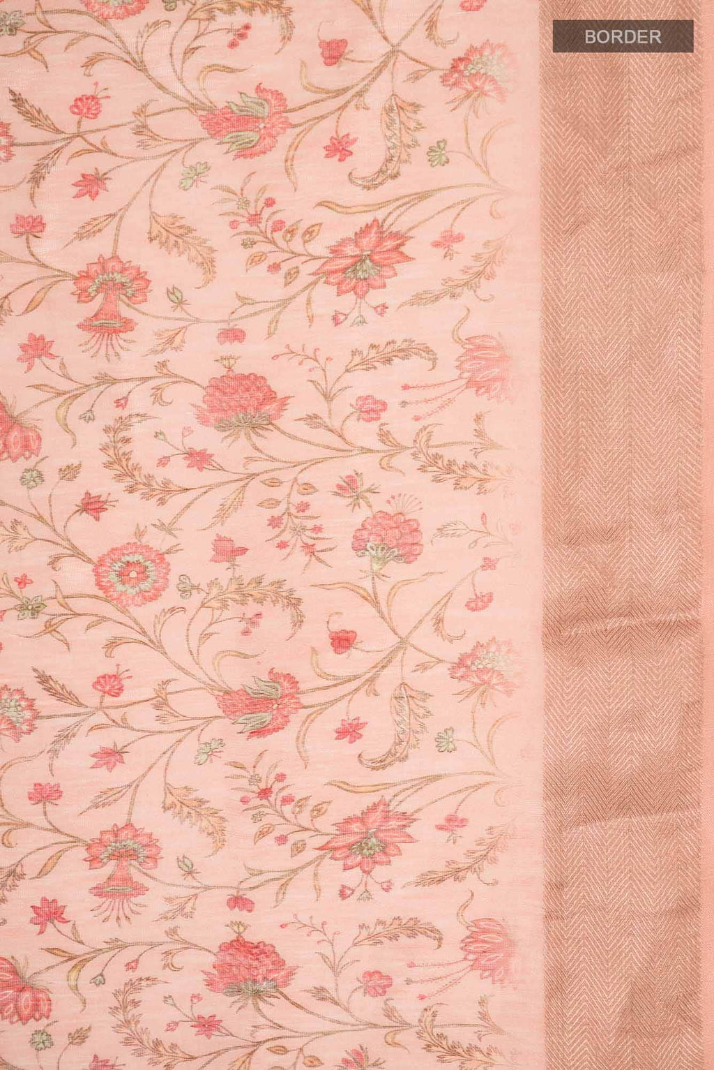 Peach Linen Saree