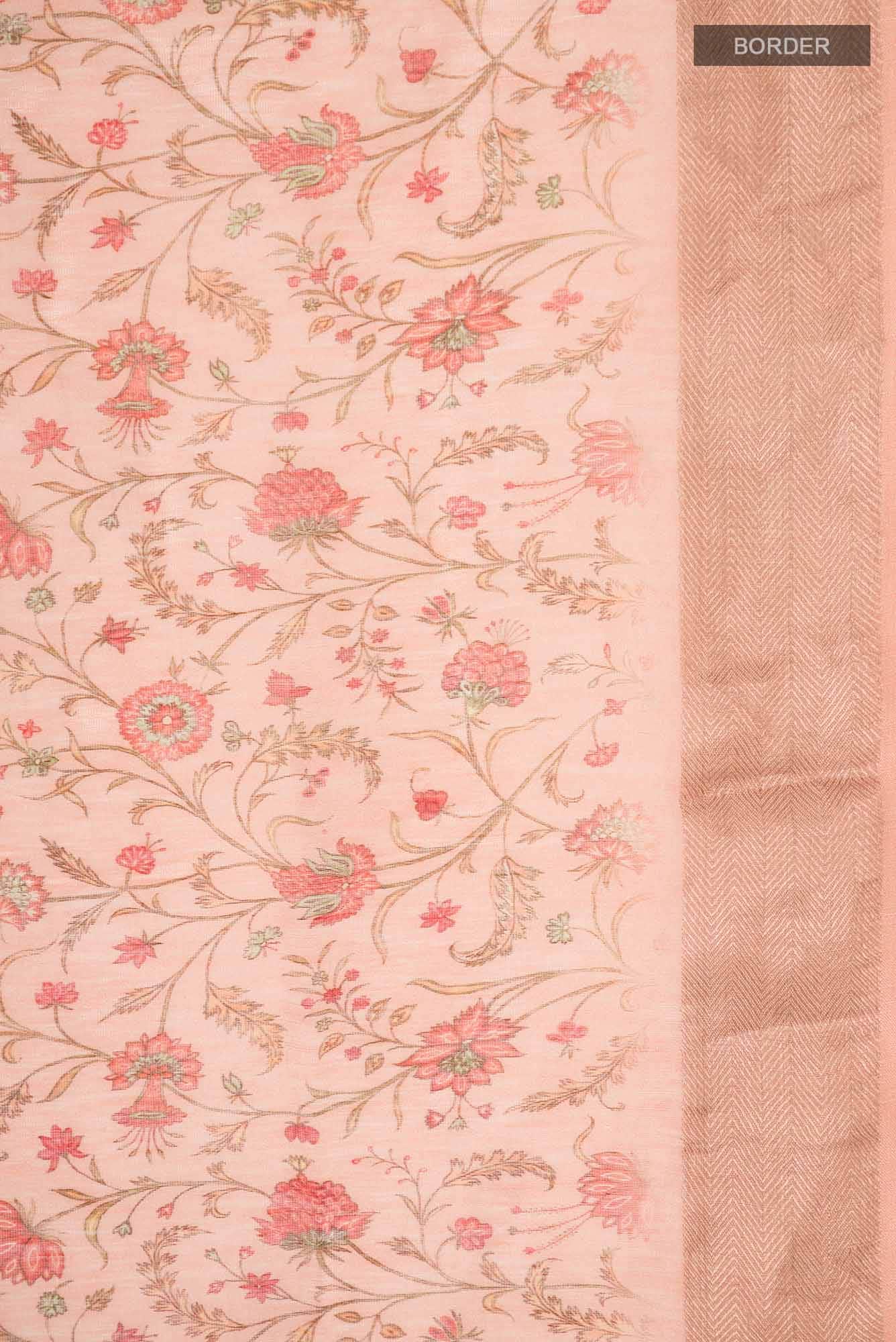 Peach Linen Saree