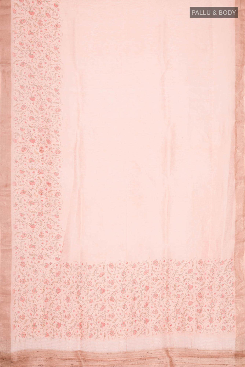 Peach Linen Saree