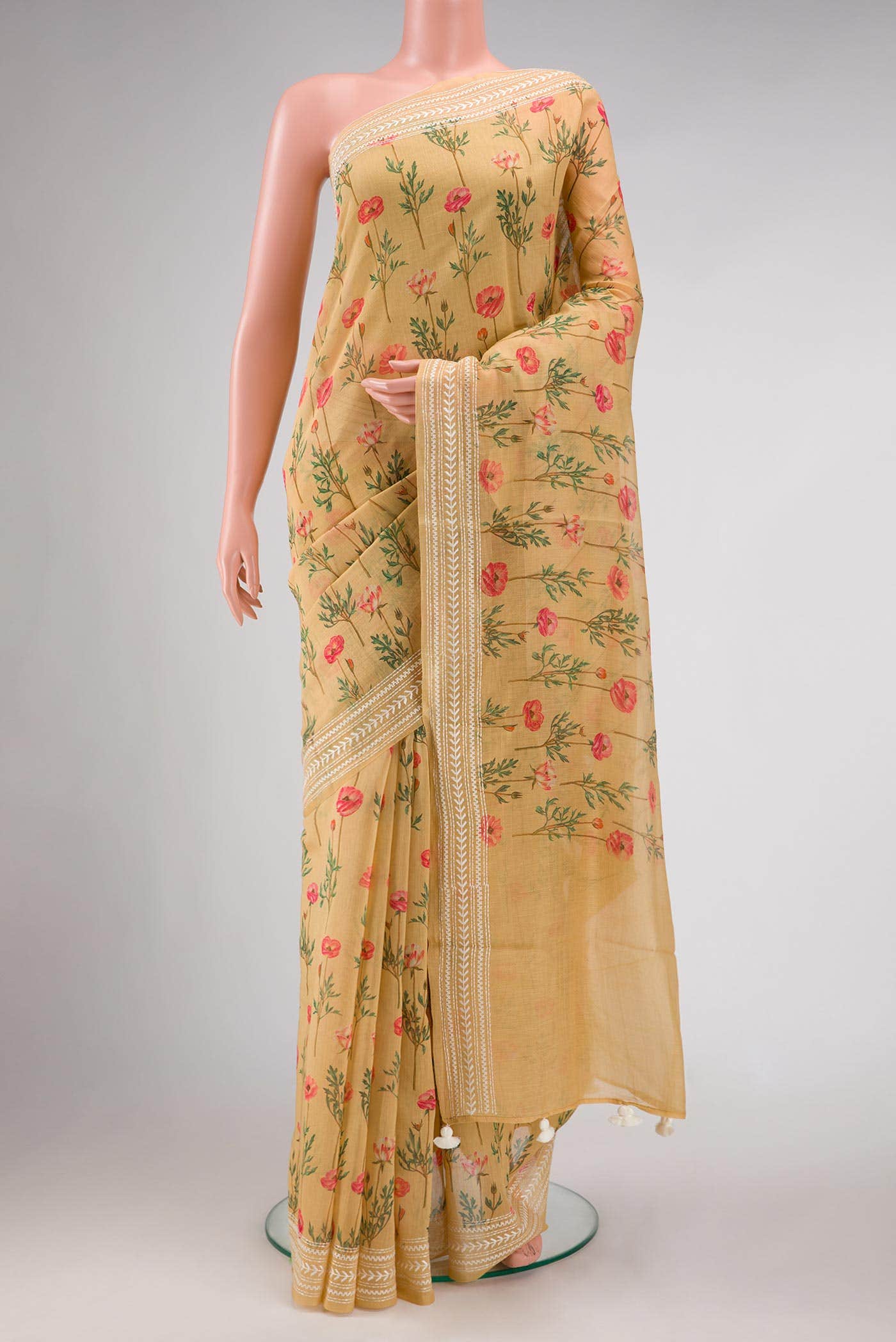 Sandal Chanderi Silk Saree