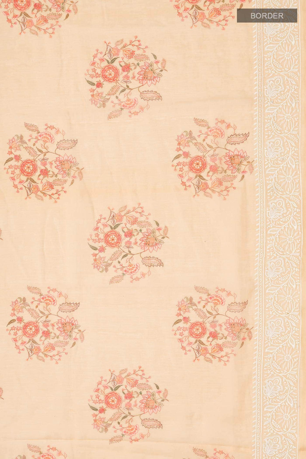 Peach Tussar Silk Saree