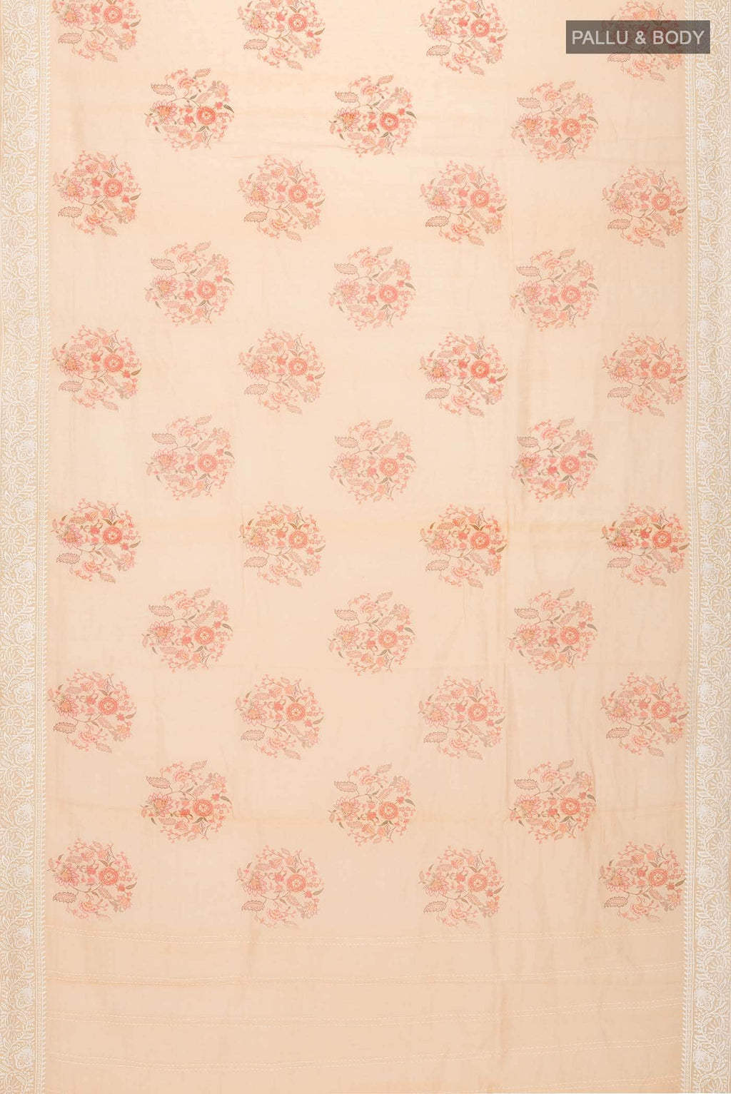 Peach Tussar Silk Saree