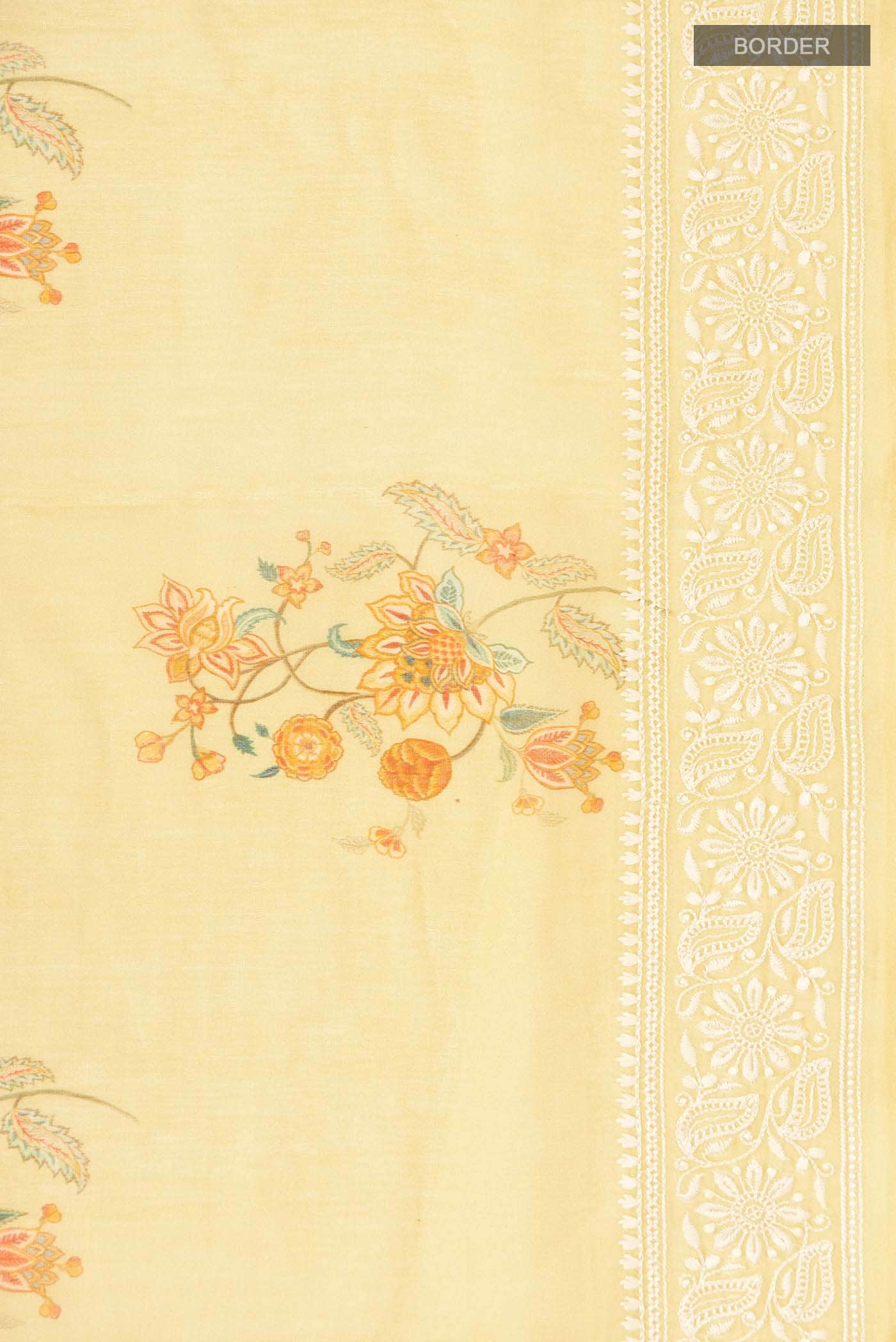 Beige Silk Cotton Saree