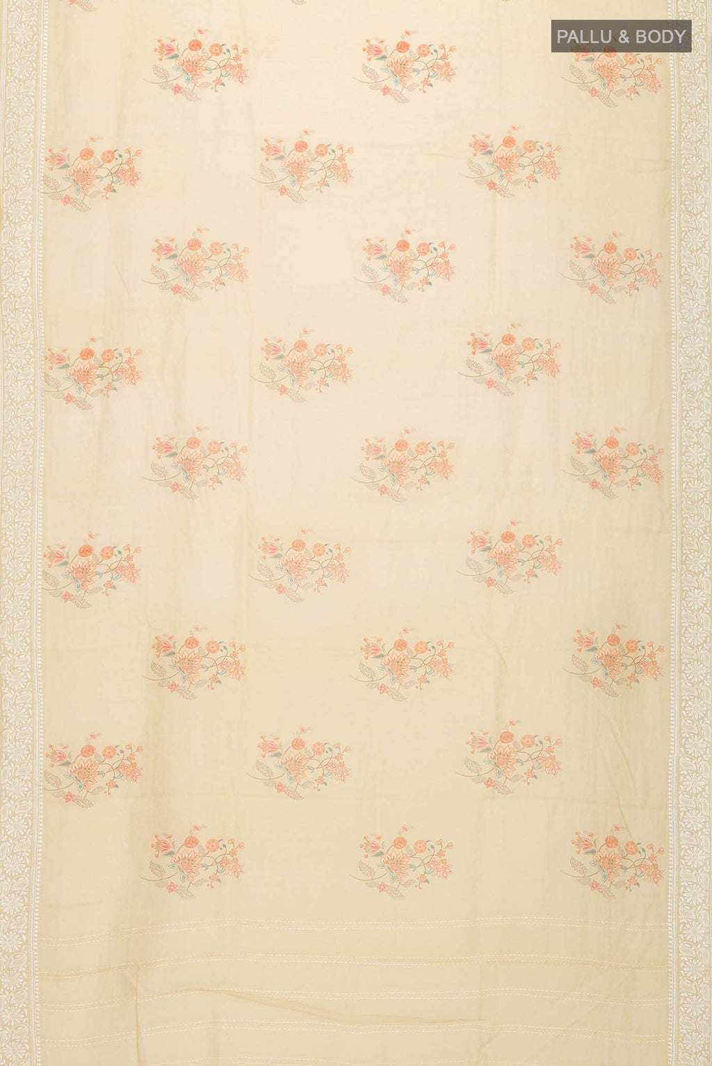 Beige Silk Cotton Saree