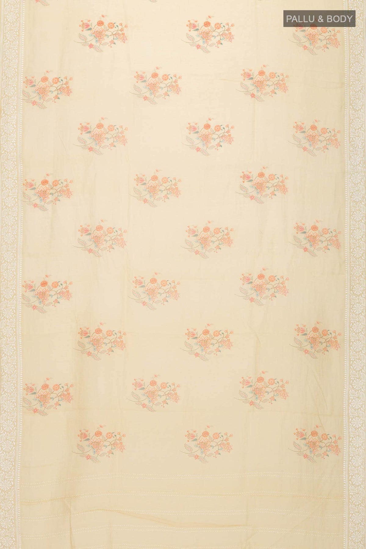 Beige Silk Cotton Saree