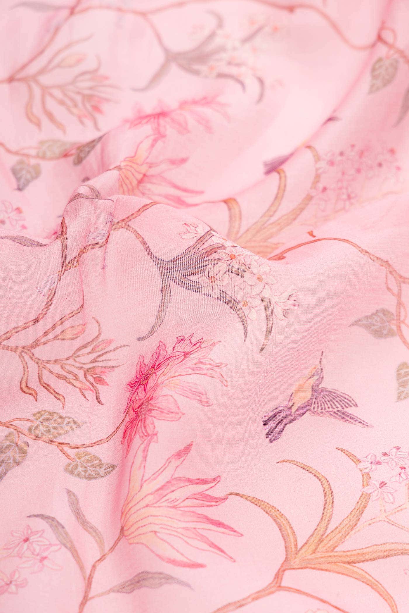 Pink Chanderi Silk Saree