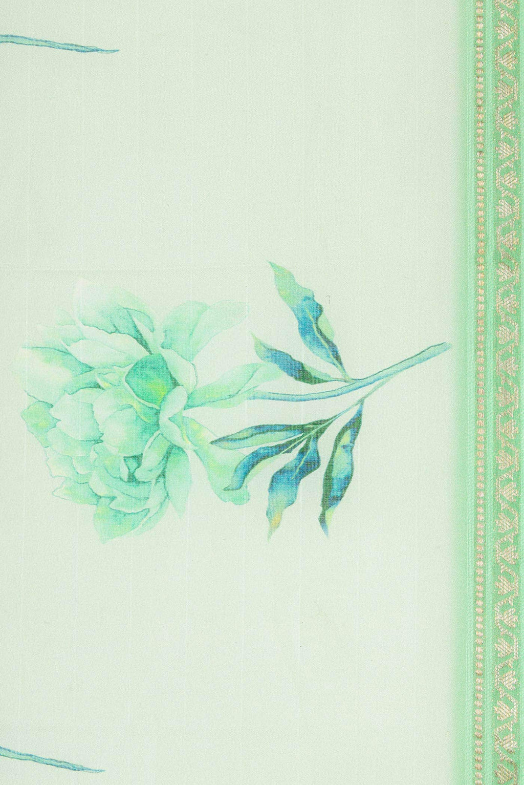 Light Green Tussar Silk Saree