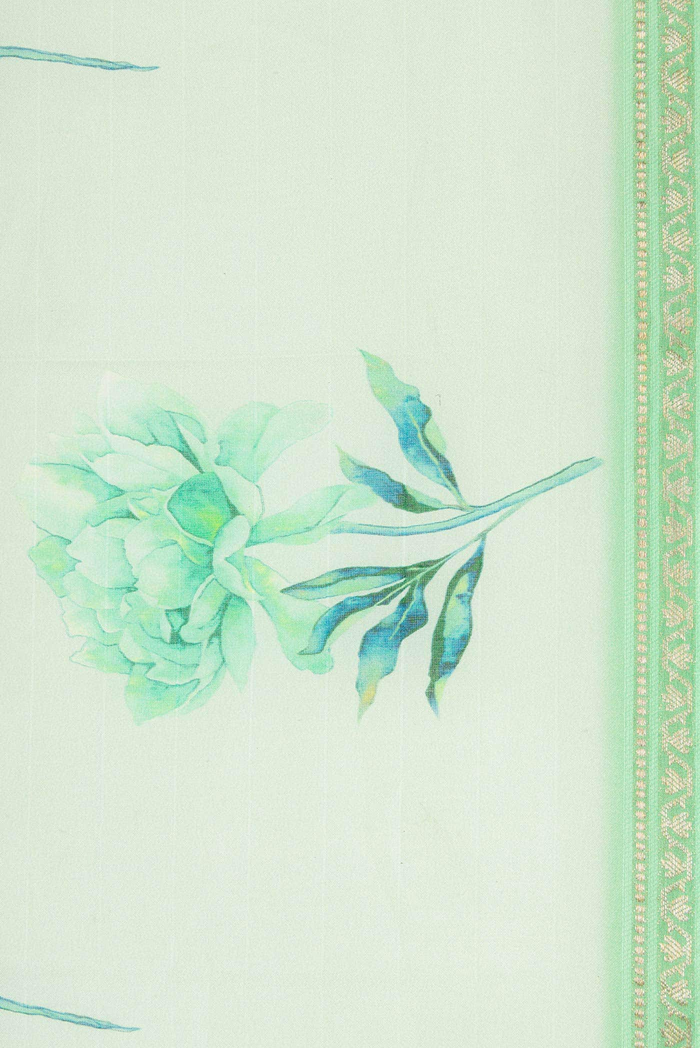 Light Green Tussar Silk Saree