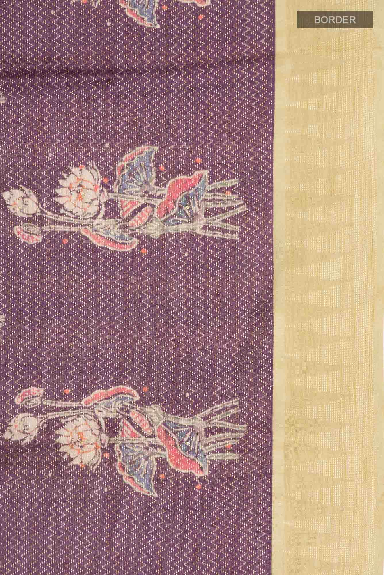 Magenta Bhagalpuri Tussar Silk Saree