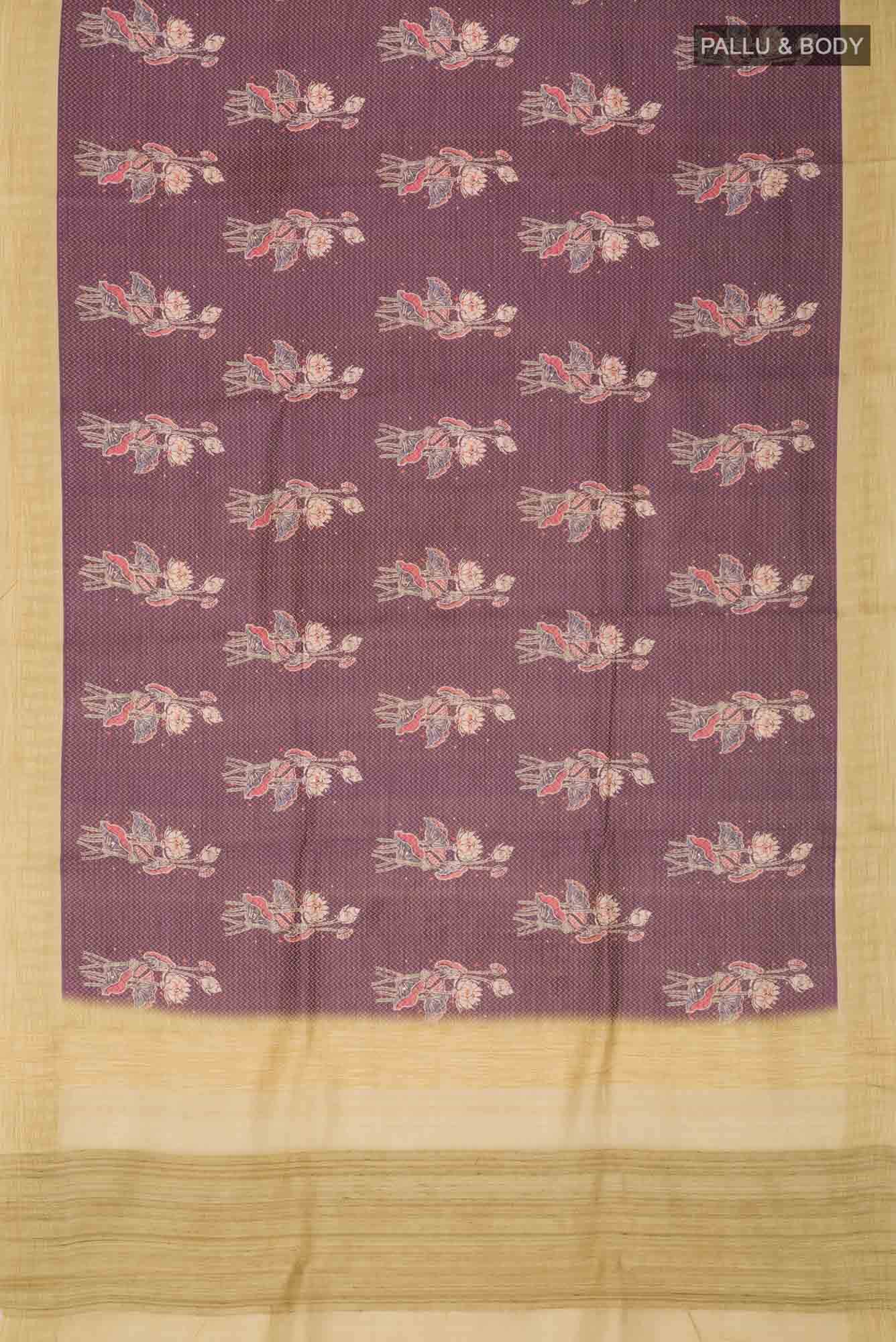 Magenta Bhagalpuri Tussar Silk Saree
