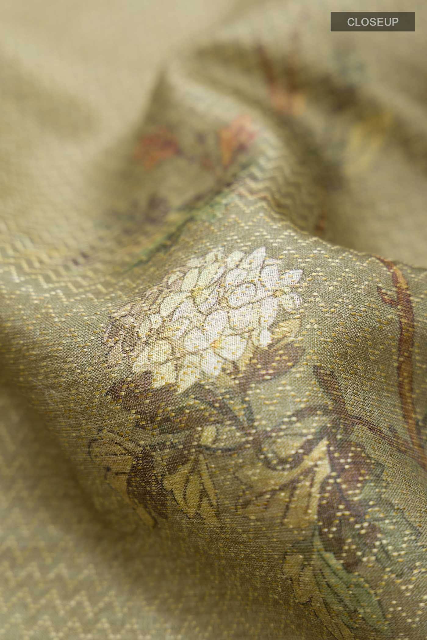 Green Bhagalpuri Tussar Silk Saree