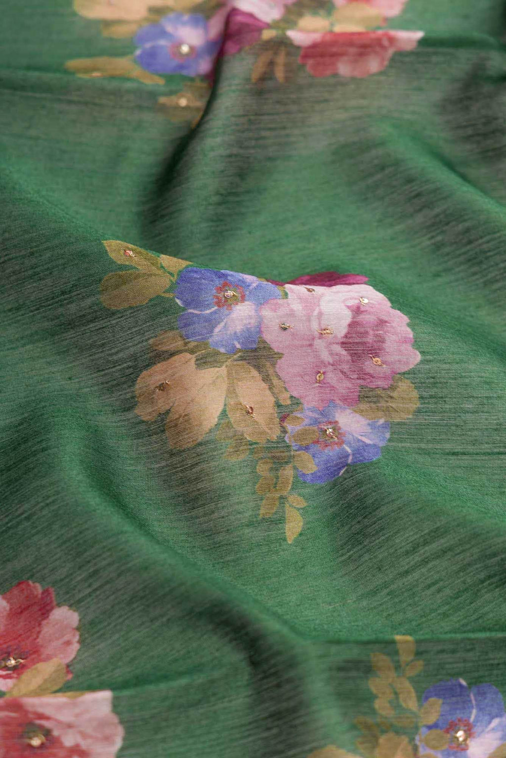 Green Dual Tone Tussar Silk Saree