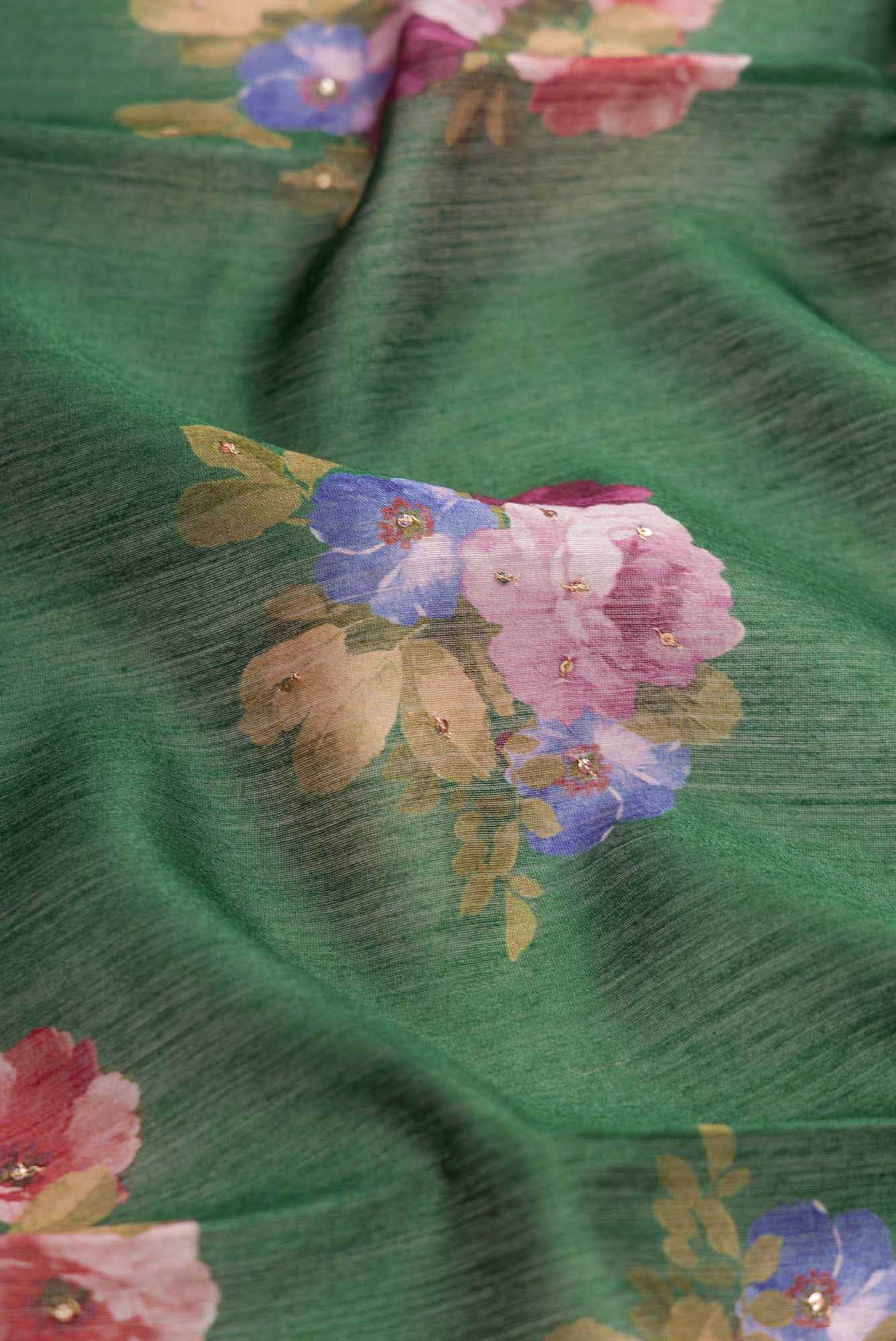 Green Dual Tone Tussar Silk Saree