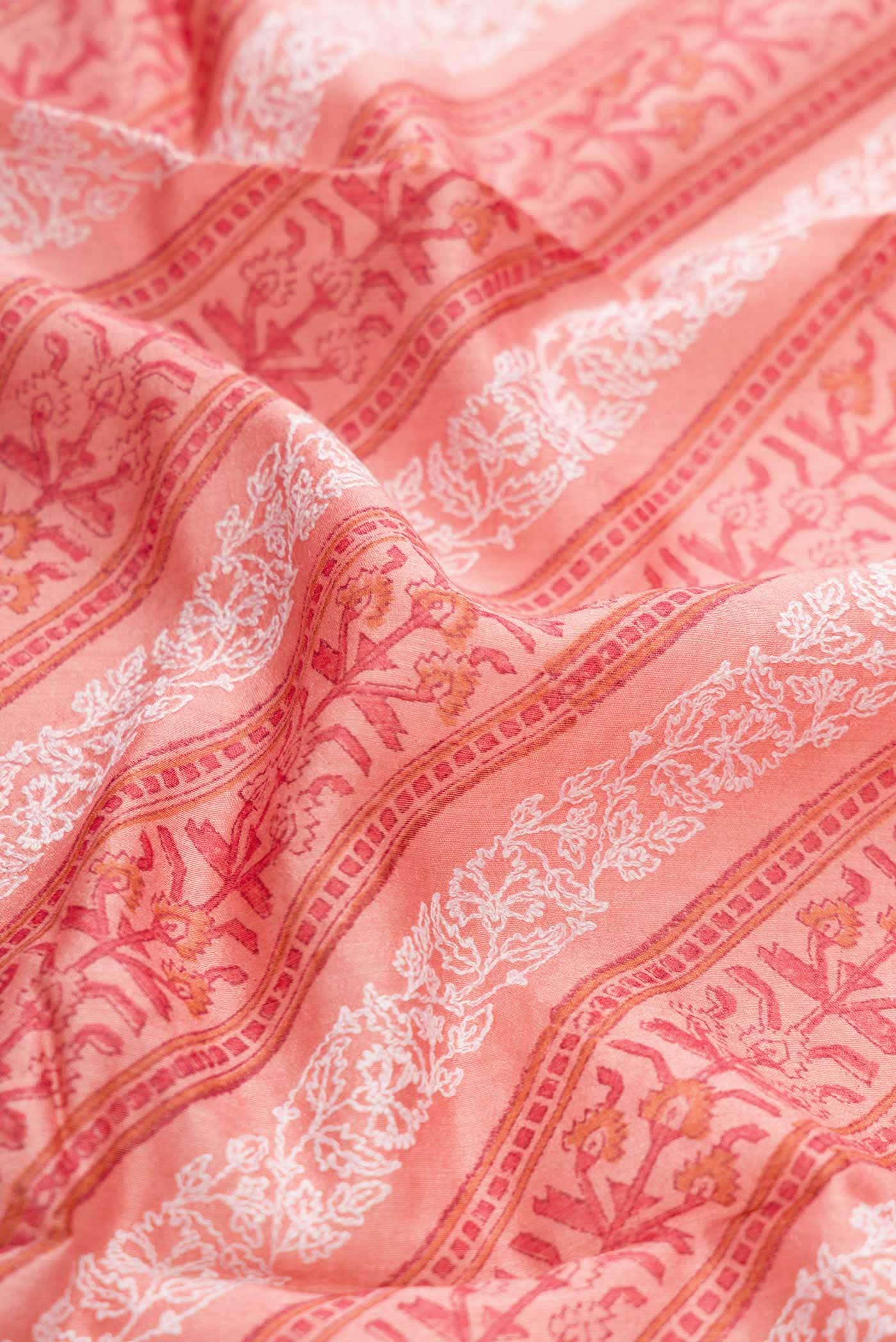 Peach Tussar Silk Saree