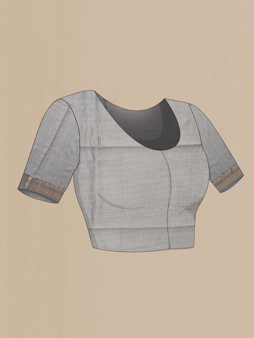 Grey Chanderi Silk Saree