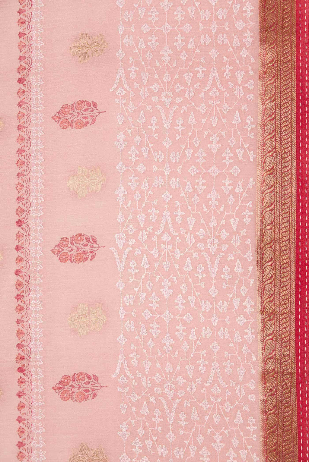 Pink Tussar Silk Saree