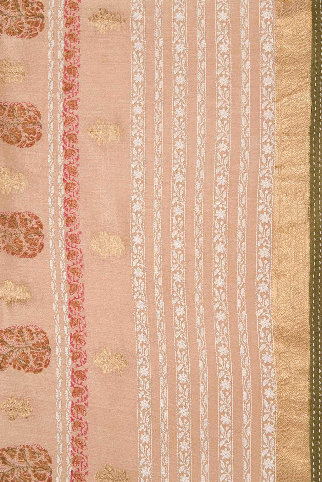 Dark Beige Chanderi Silk Saree
