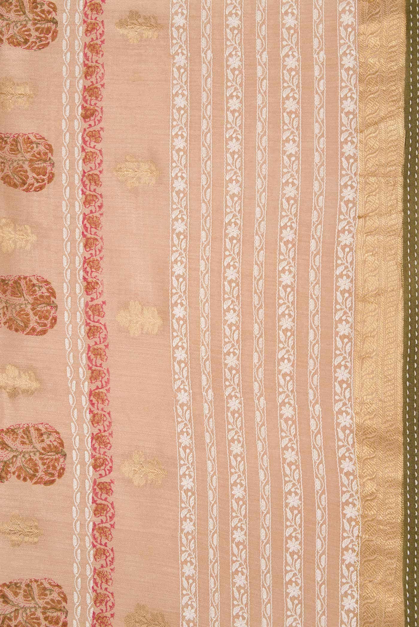Dark Beige Chanderi Silk Saree