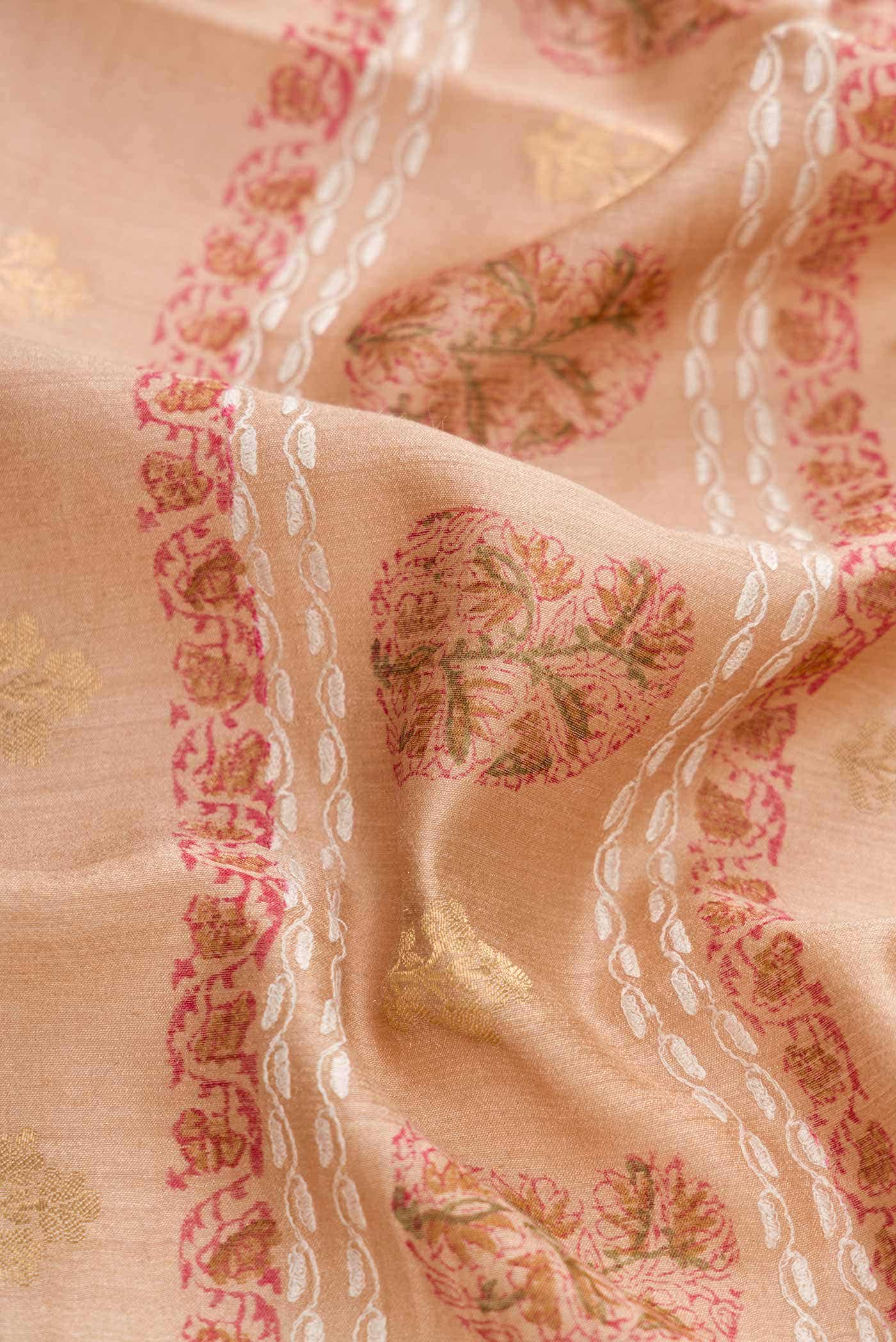 Dark Beige Chanderi Silk Saree