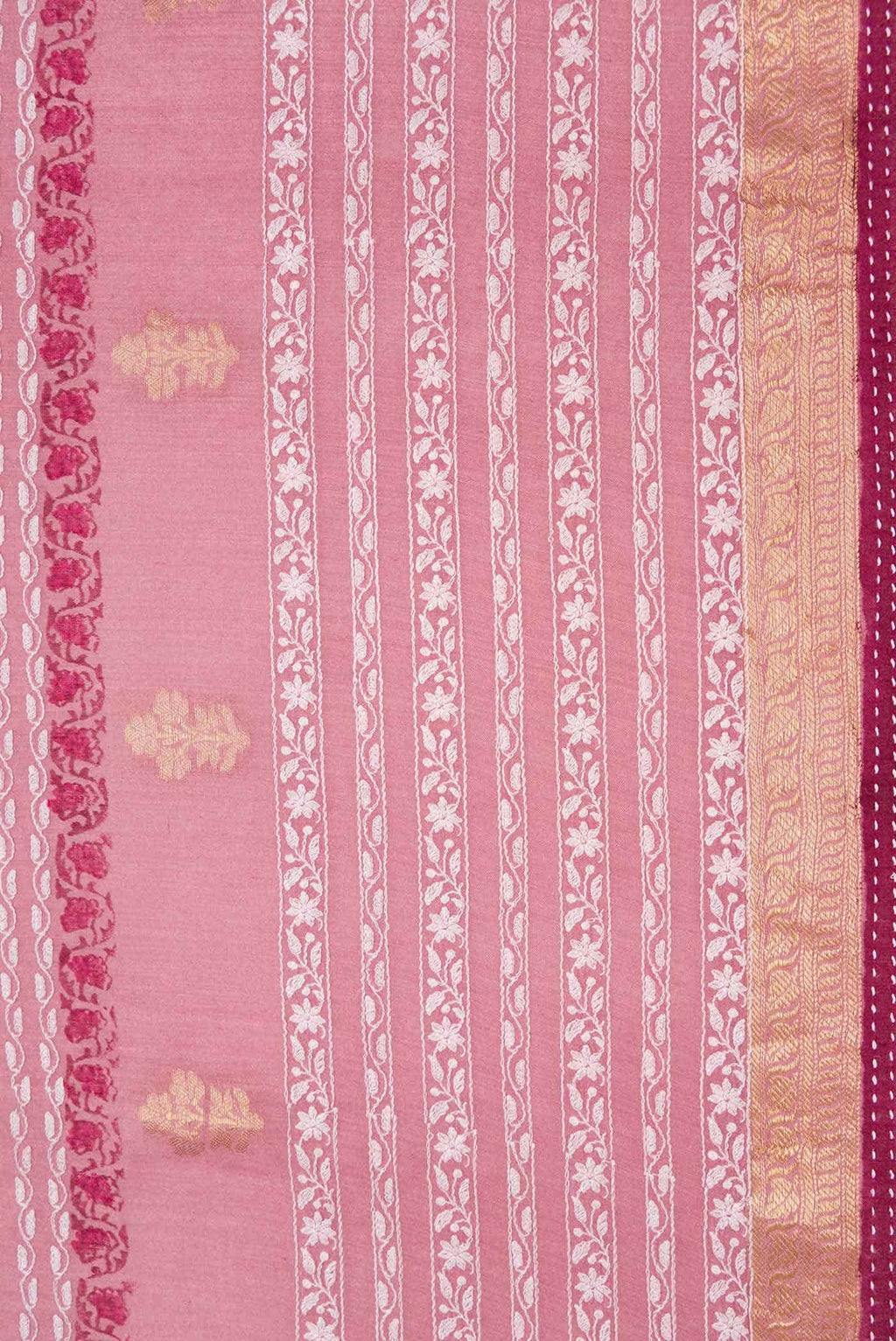 Pink Tussar Silk Saree
