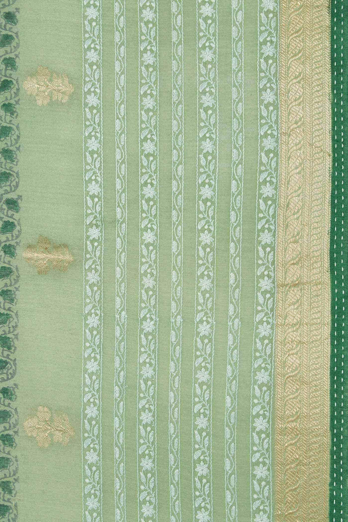 Green Tussar Silk Saree