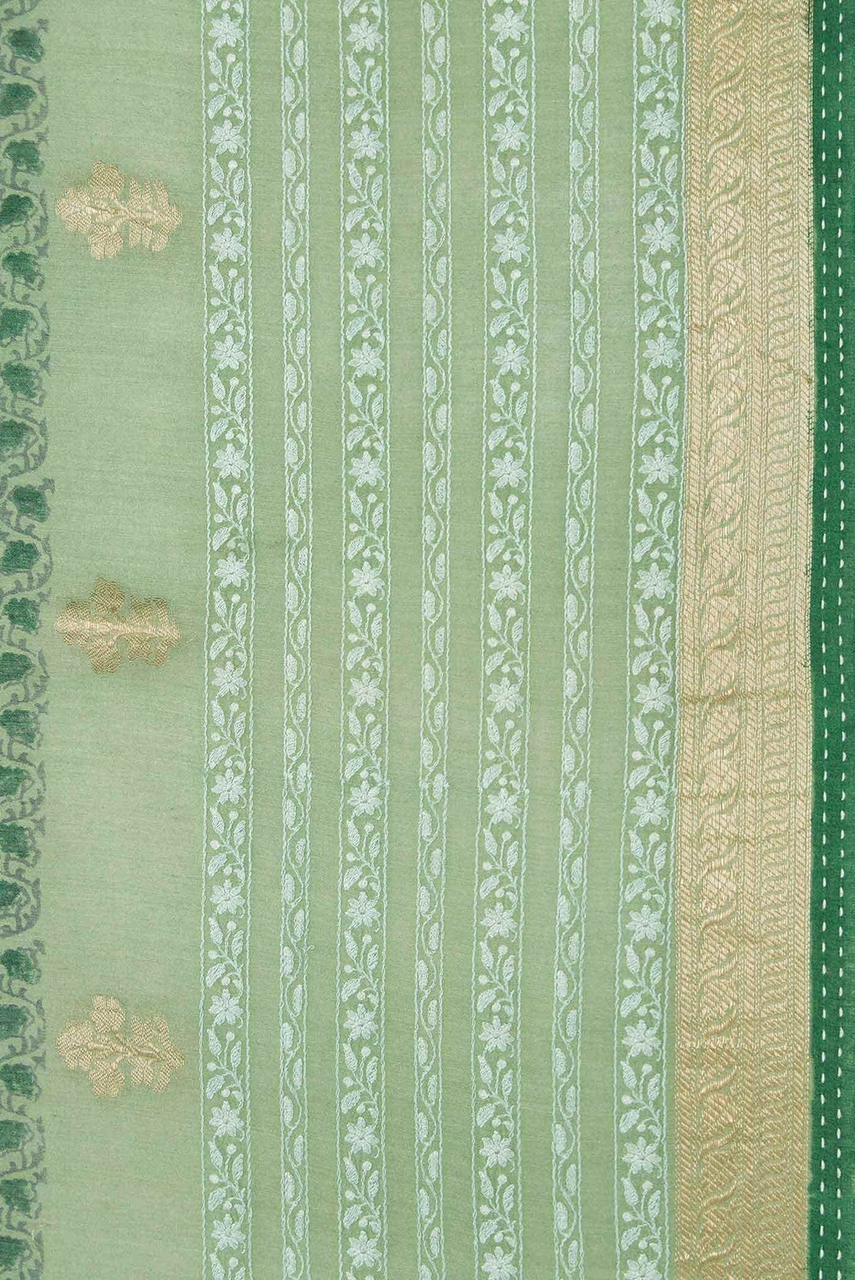 Green Tussar Silk Saree