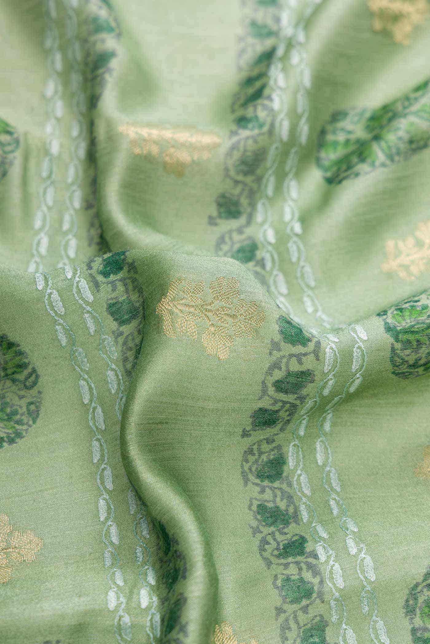 Green Tussar Silk Saree