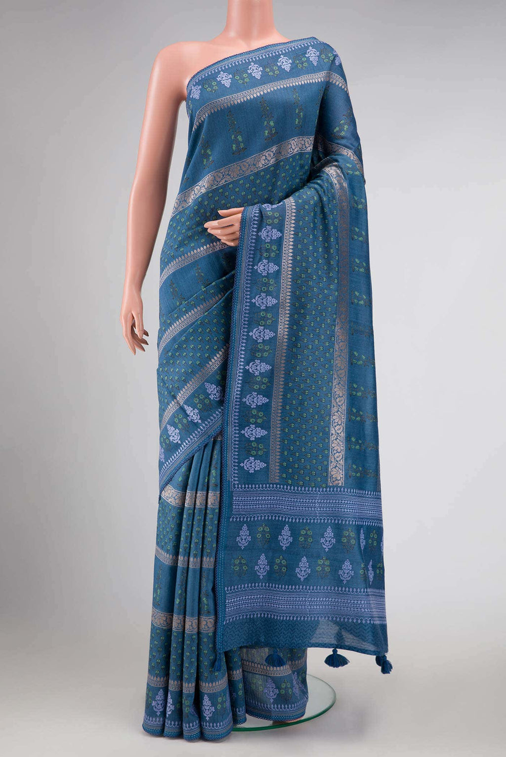 Pink Tussar Silk Saree