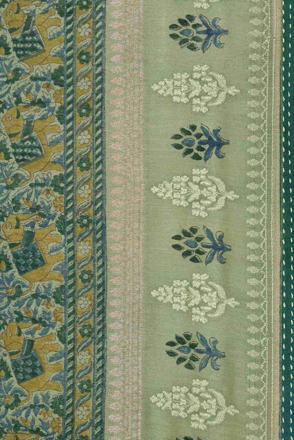 Green Tussar Silk Saree