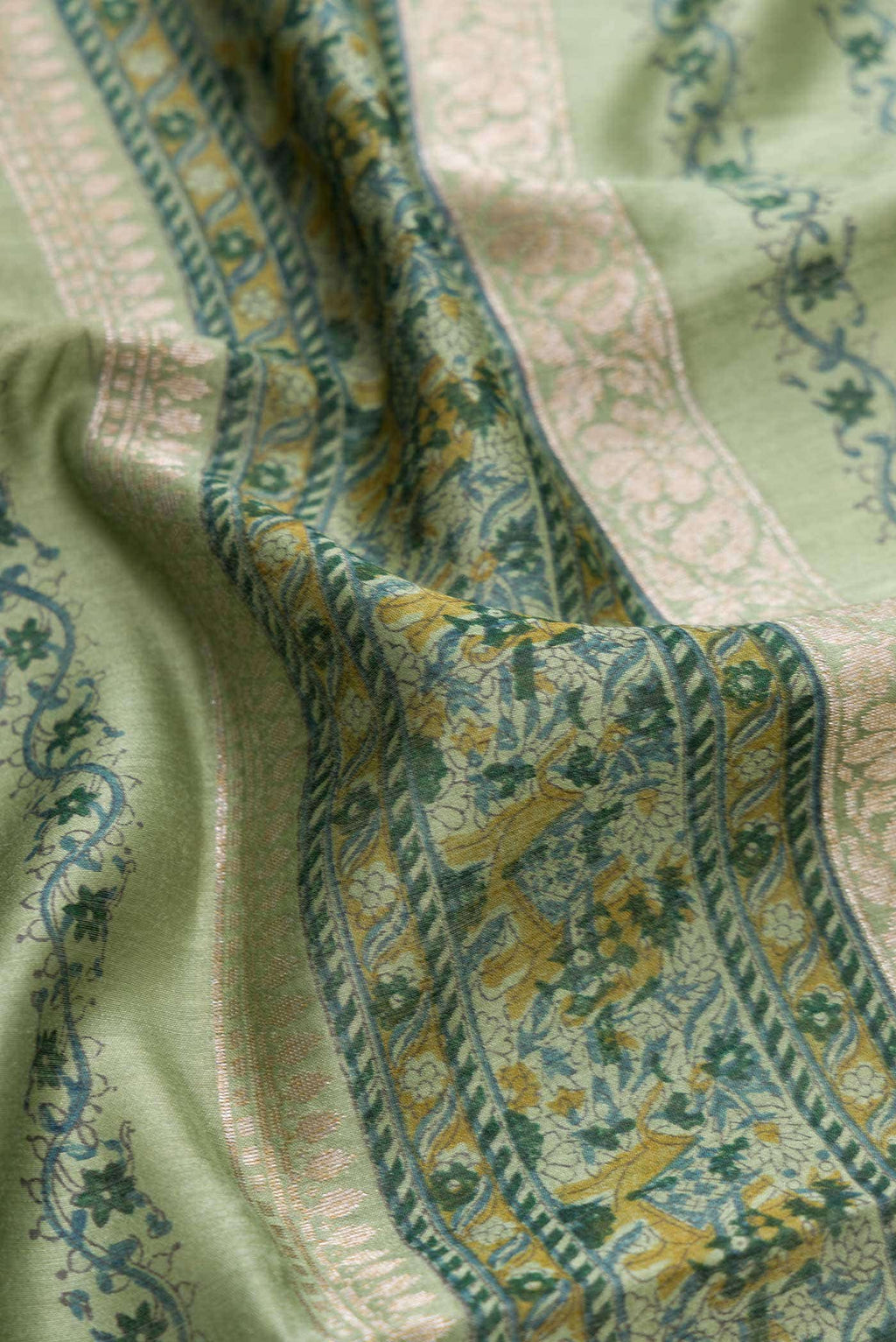 Green Tussar Silk Saree