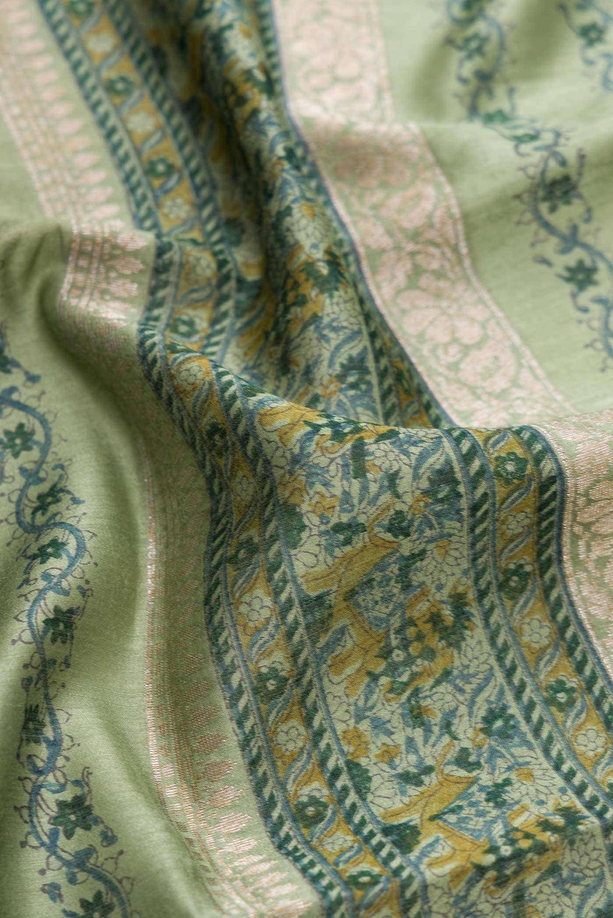 Green Tussar Silk Saree