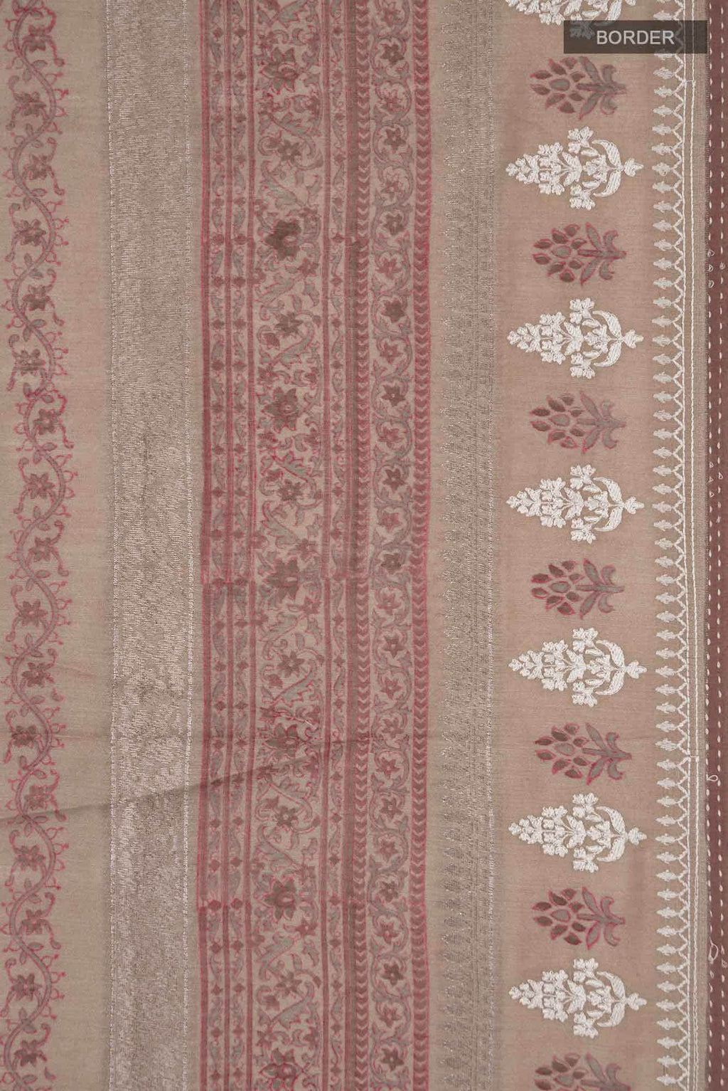 Beige Bhagalpuri Tussar Silk Saree