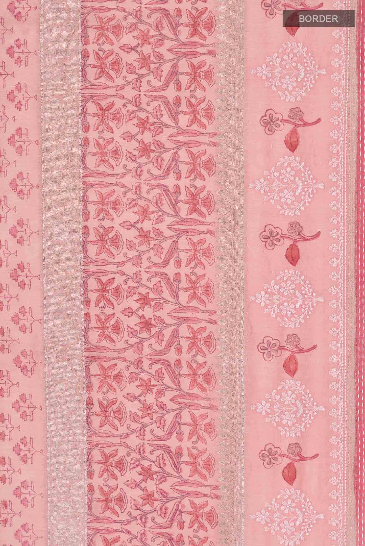 Coral Tussar Silk Saree