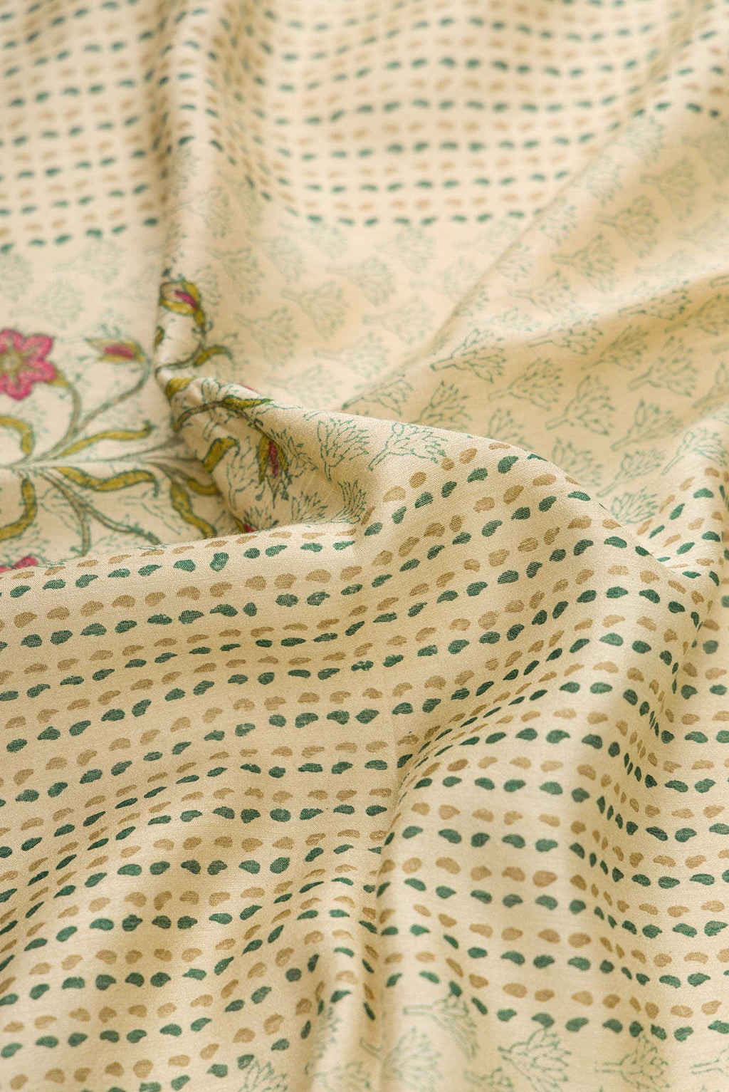 Beige Tussar Silk Saree