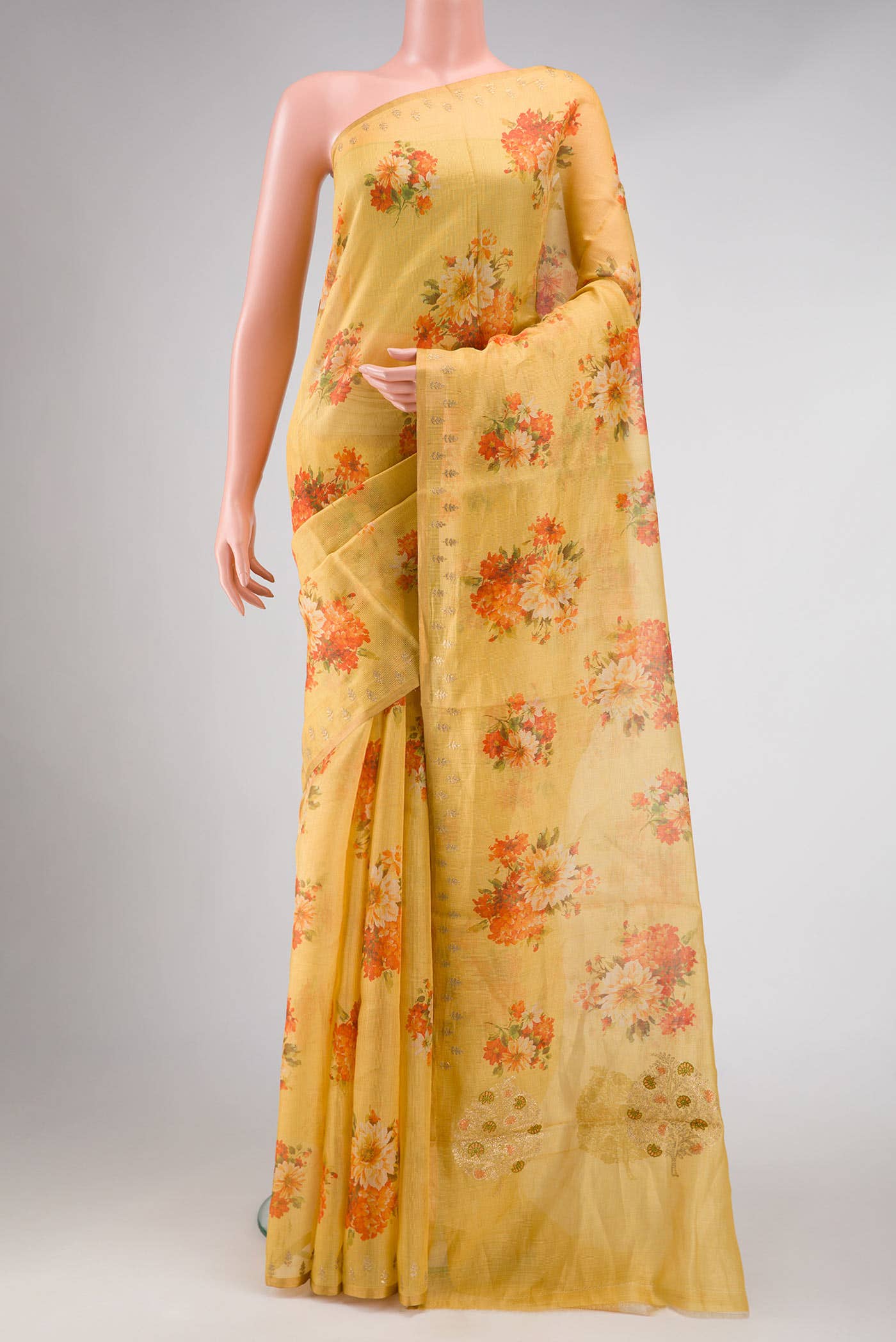 Sandal Tussar Silk Saree