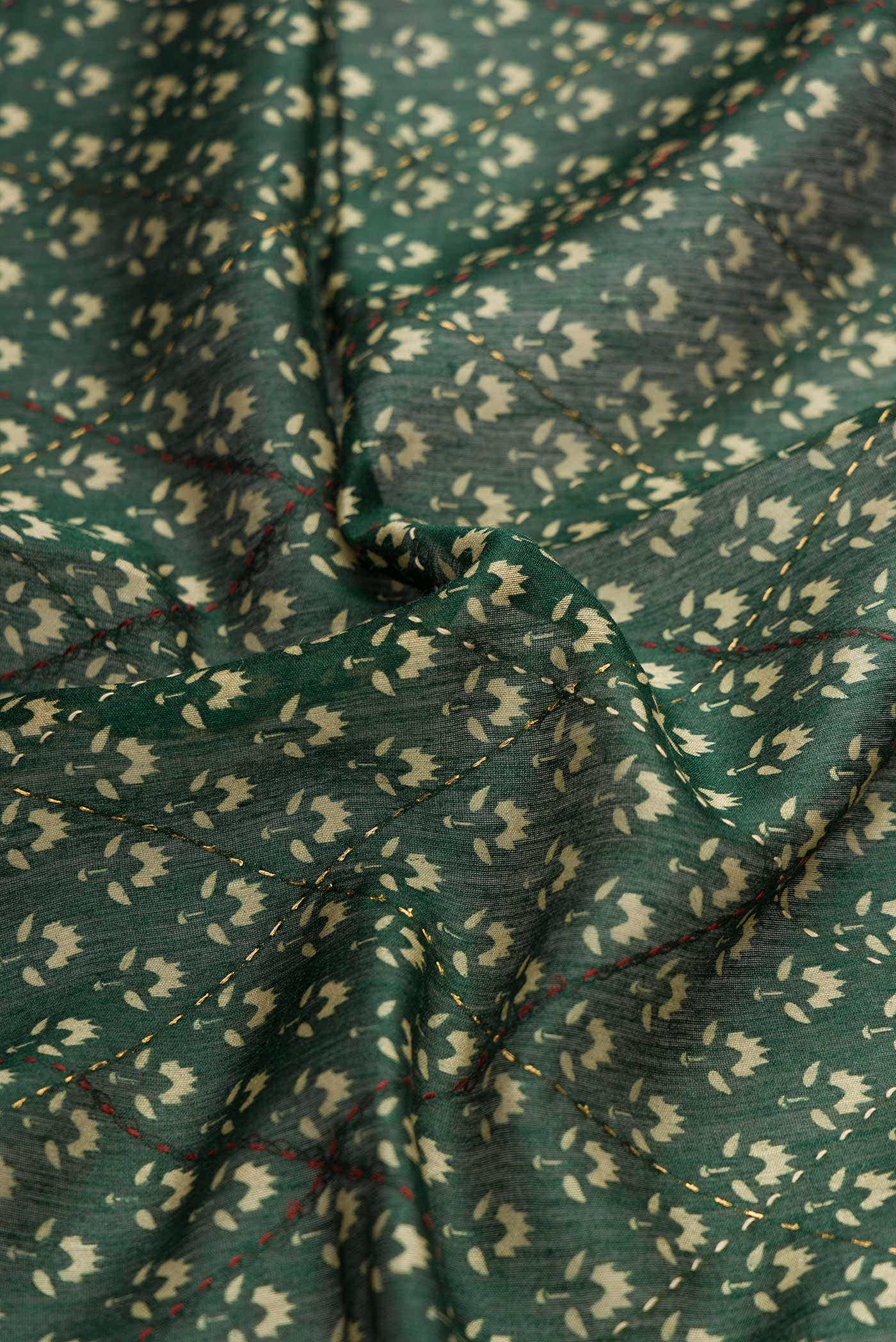 Green Chanderi Silk Saree