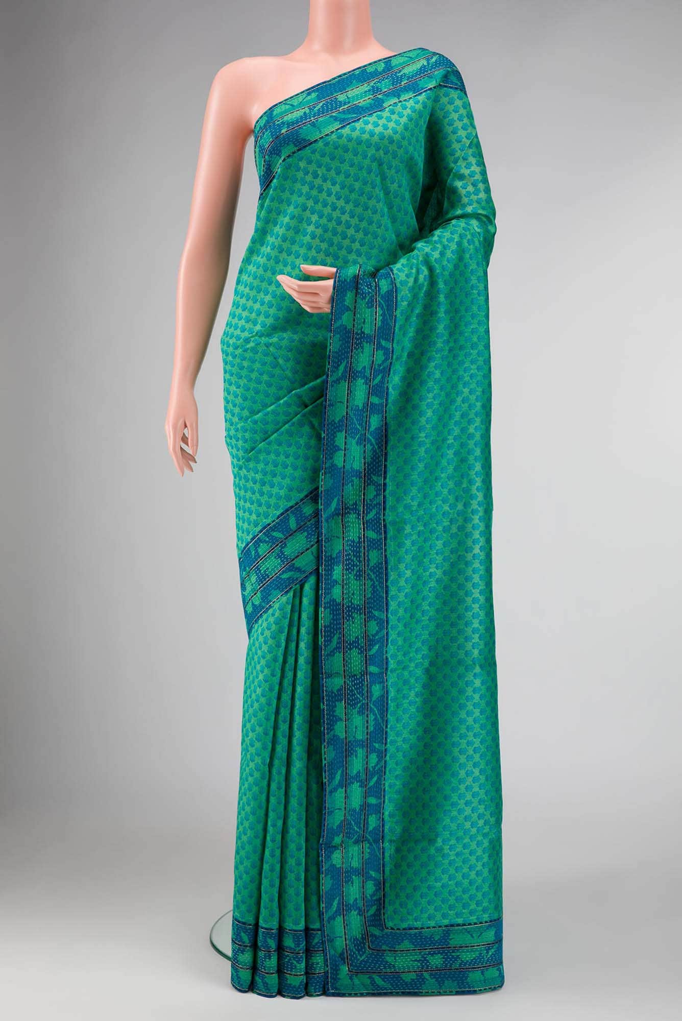 Green Dual Tone Tussar Silk Saree