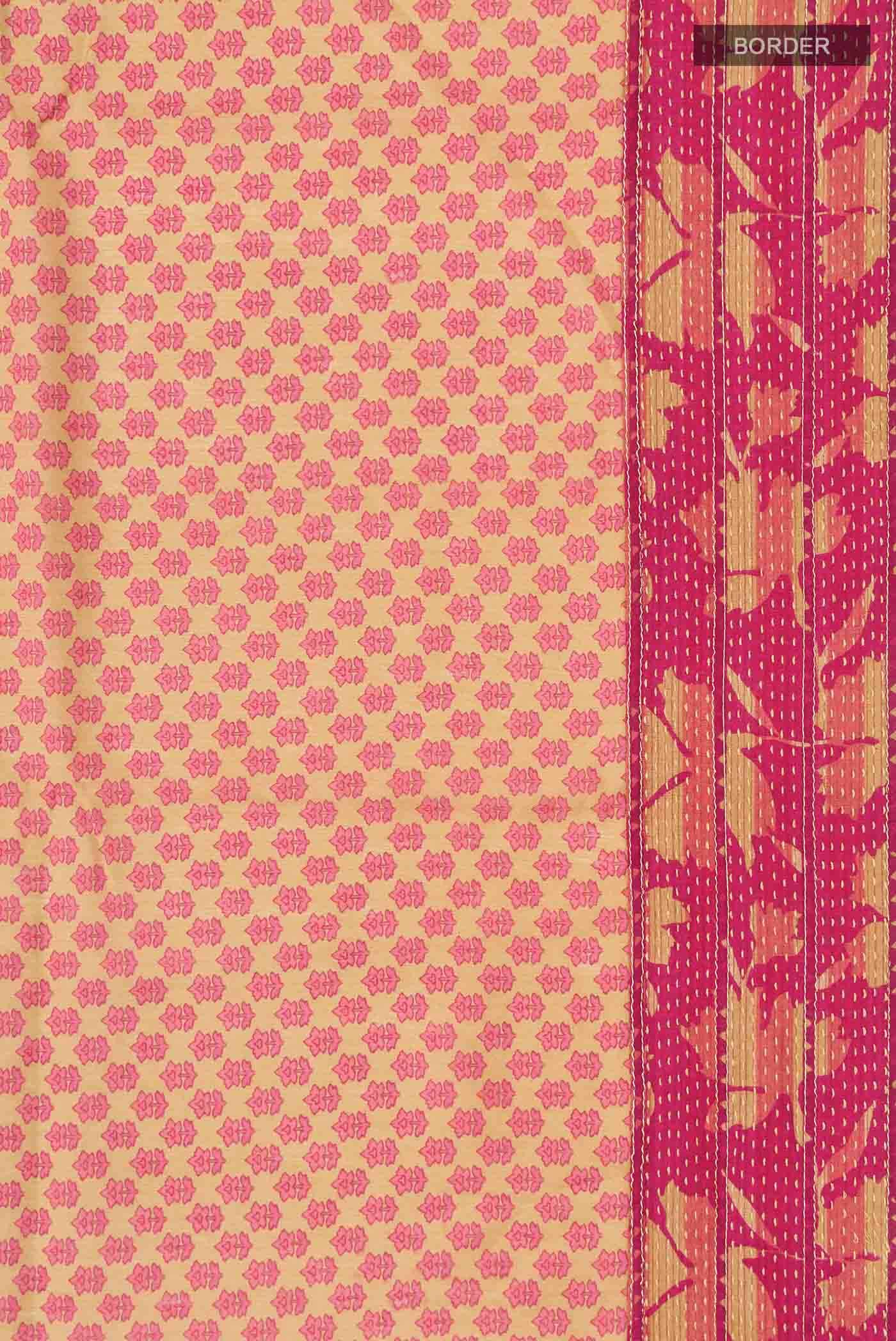 Beige Tussar Silk Saree