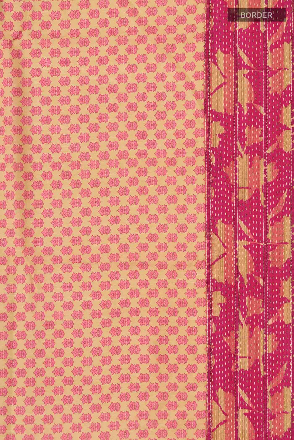 Beige Tussar Silk Saree