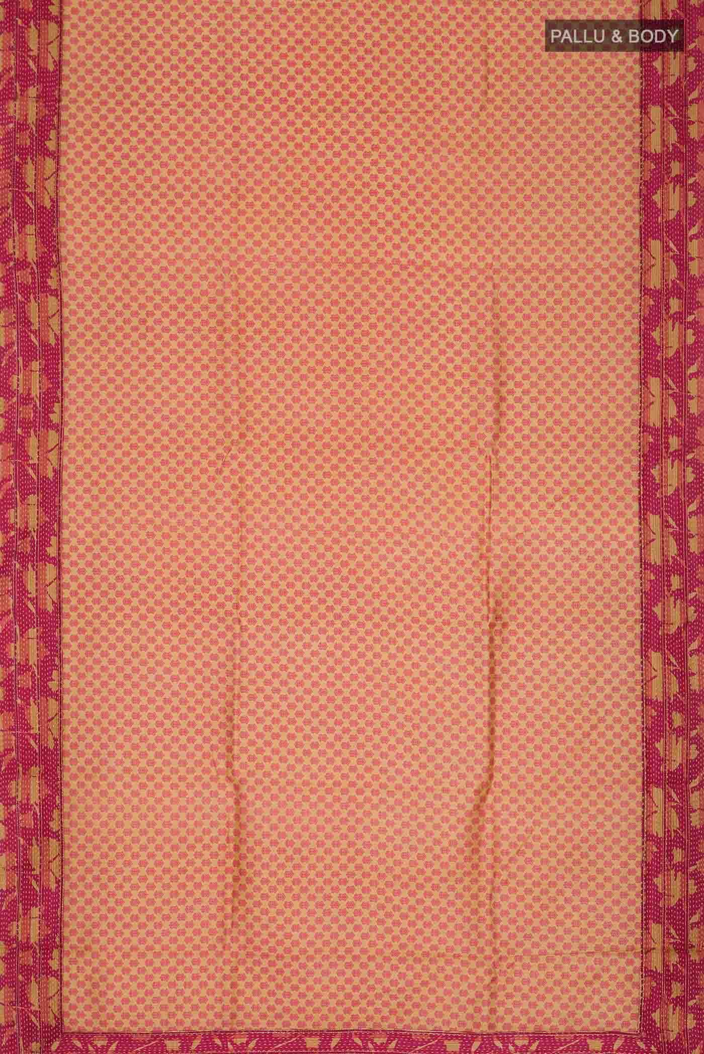 Beige Tussar Silk Saree