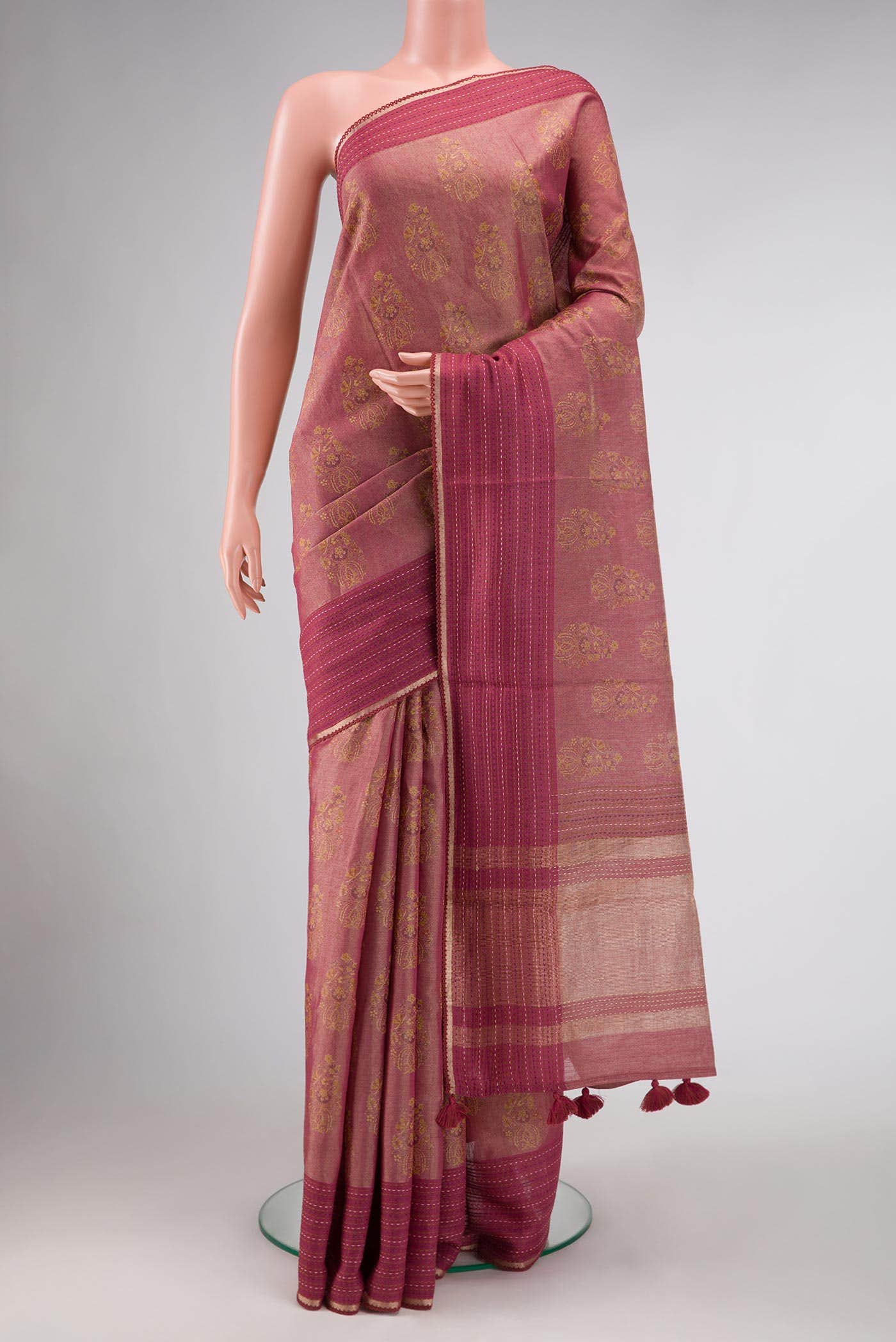 Mauve Tussar Silk Saree