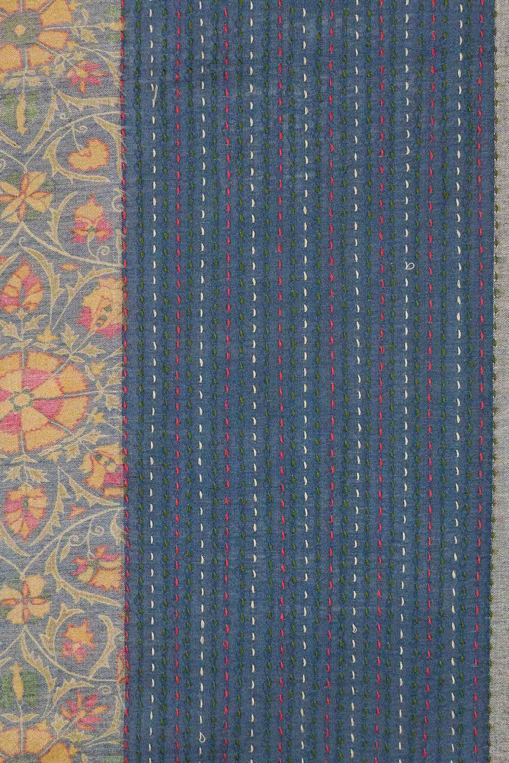 Blue Tussar Silk Saree