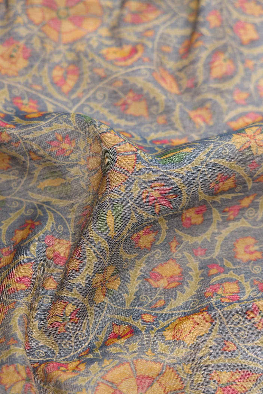 Blue Tussar Silk Saree